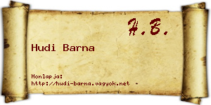 Hudi Barna névjegykártya